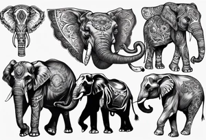 indian theme realistisk elephant tattoo idea