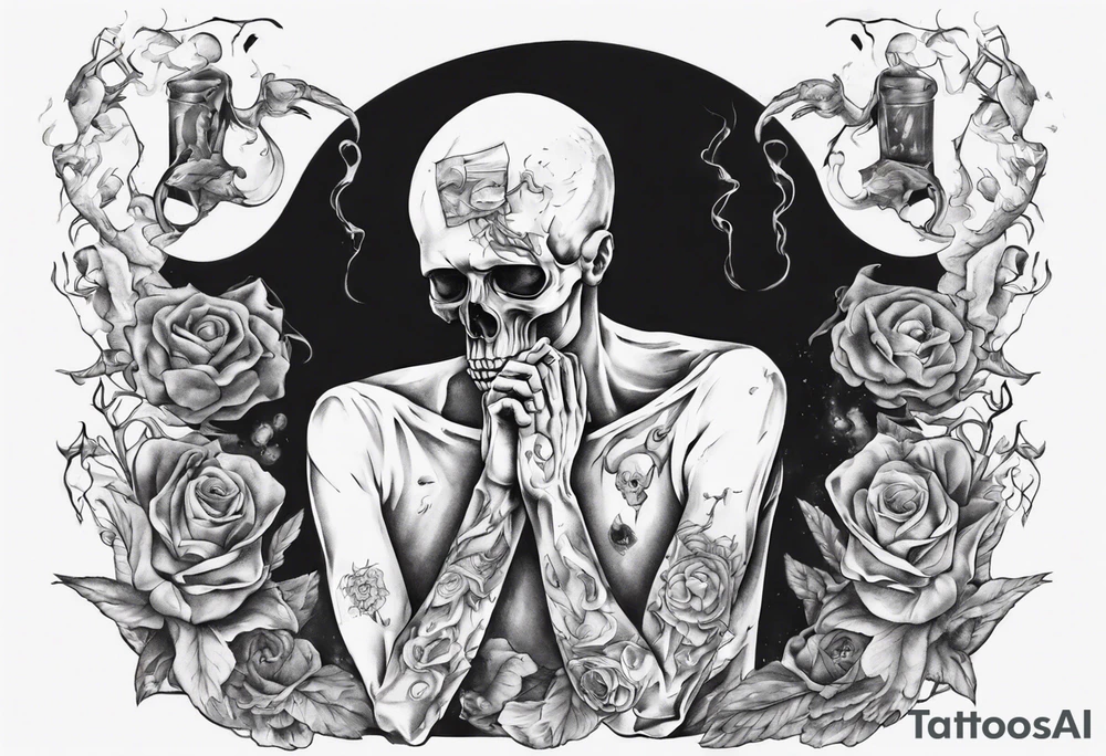 Man mourning the death of his former self. tattoo idea