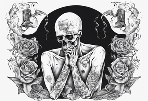 Man mourning the death of his former self. tattoo idea