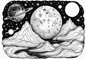 vacation on the moon tattoo idea
