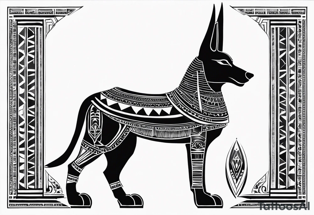 Anubis egyptian 
 back tattoo tattoo idea