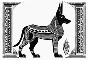 Anubis egyptian 
 back tattoo tattoo idea