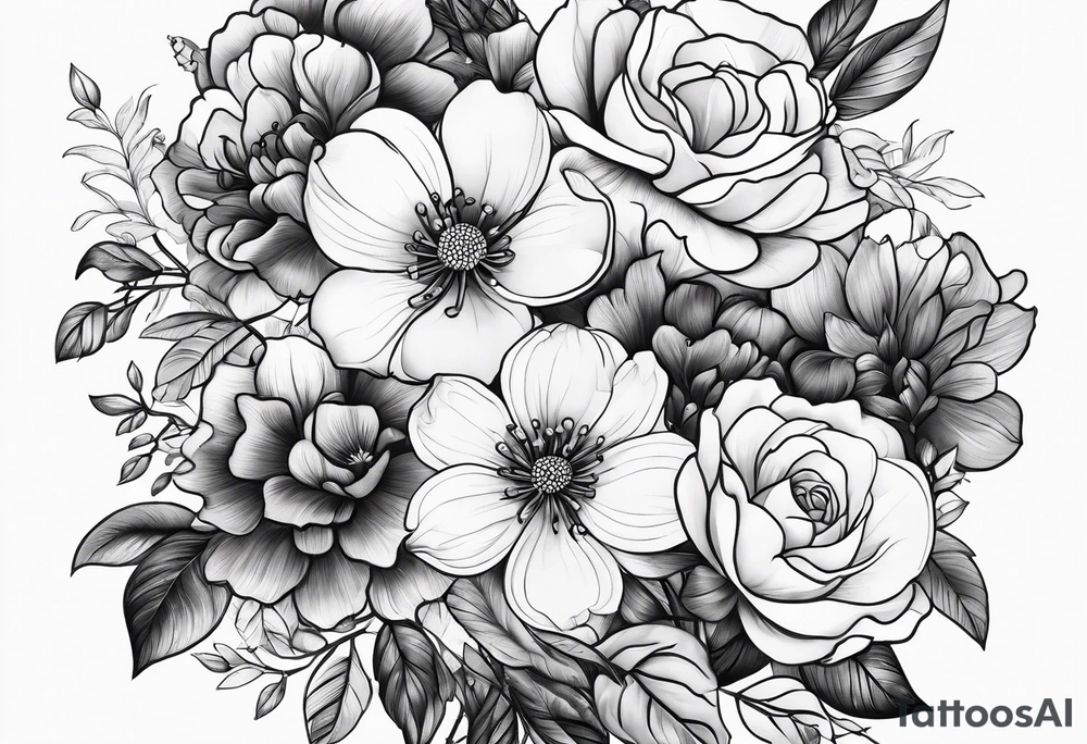 rising blossoms tattoo idea