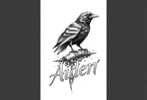 Kings crow on top of the name aiden tattoo idea
