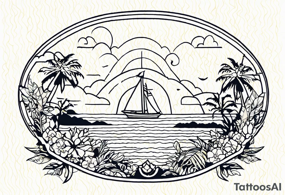 sailor in paradise tattoo idea