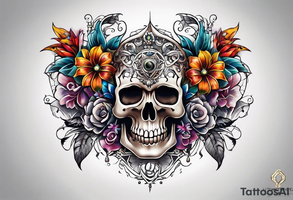 Flower chest piece tattoo idea