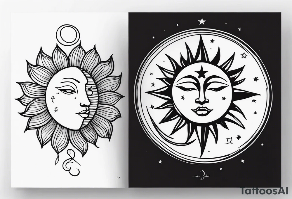 Sun and moon tattoo idea