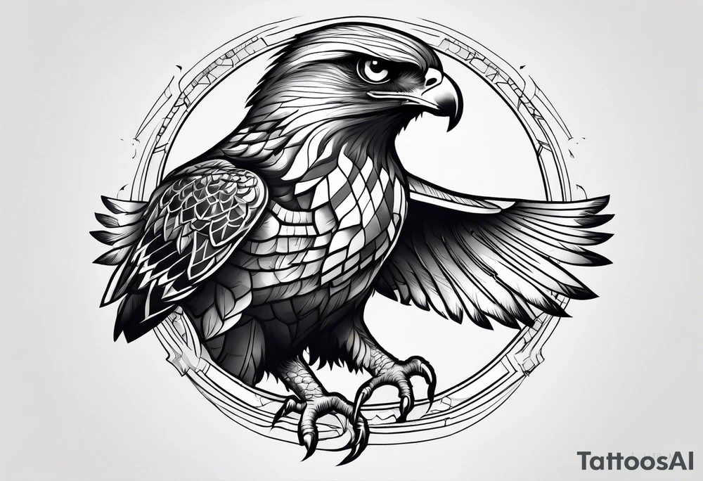 hawk on hand detailed to fit the whole thing tattoo idea