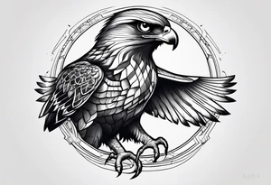 hawk on hand detailed to fit the whole thing tattoo idea