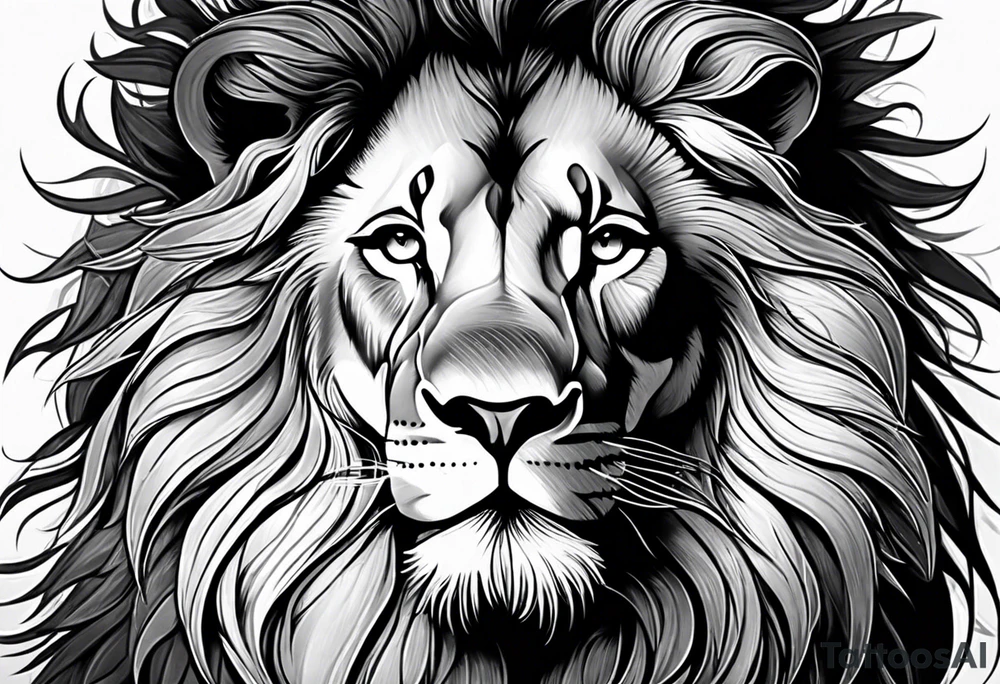lion with mane tattoo idea
