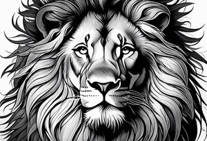 lion with mane tattoo idea