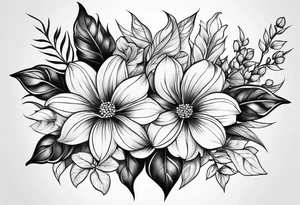 flowers, leaves tattoo idea