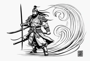 guan yu's quan dao on the back of the left forearm tattoo idea