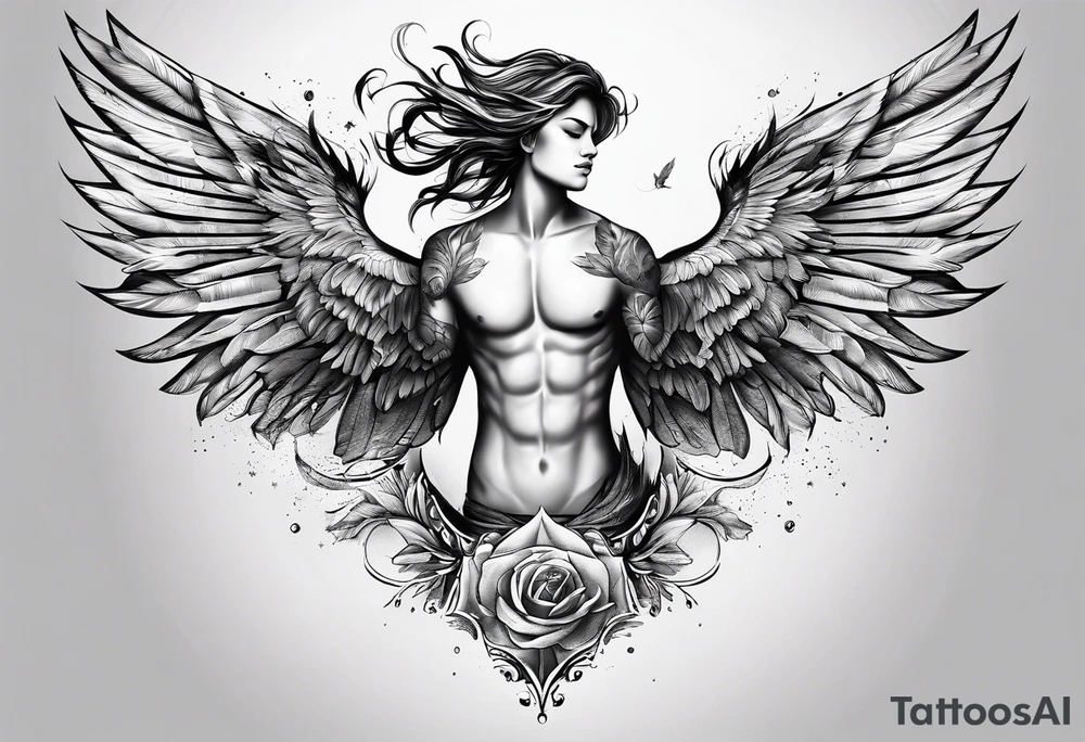 Icarus 

include quote
let our scars fall in love tattoo idea