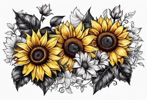 Sunflower corner tattoo idea