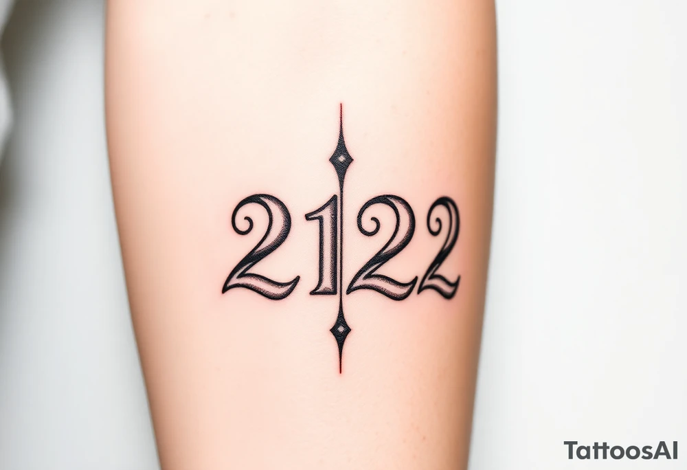 Number 222 tattoo idea