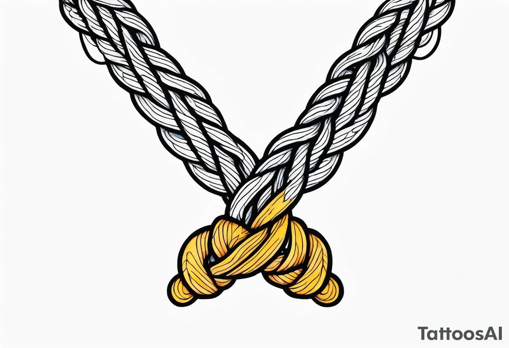 Arm filler rope with knots tattoo idea