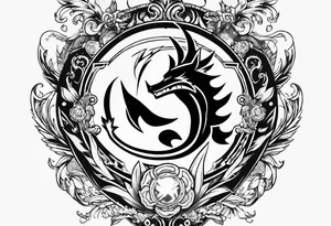 The anime show Fairy tail logo but as a fairy with a tail tattoo idea