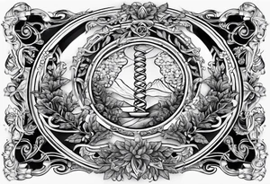 DNA helix made from root.
add leaf
angel tattoo idea