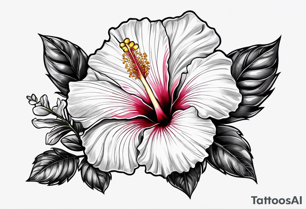 Hibiscus flower with apple tattoo idea