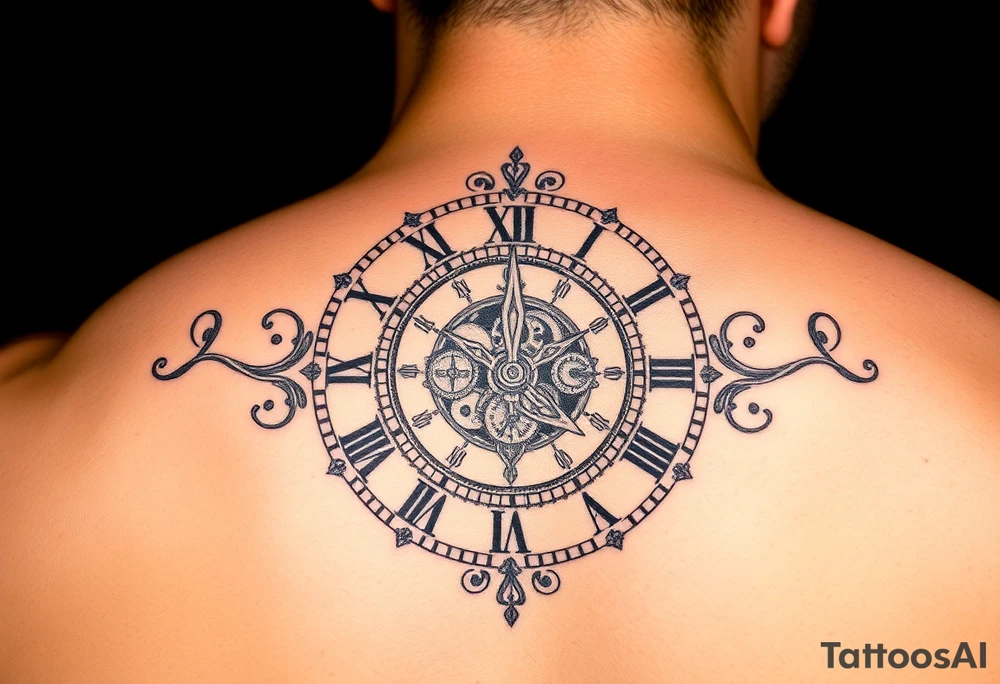vintage roman numerals within ornate clockwork mechanism tattoo idea vintage roman numerals within ornate clockwork mechanism tattoo idea