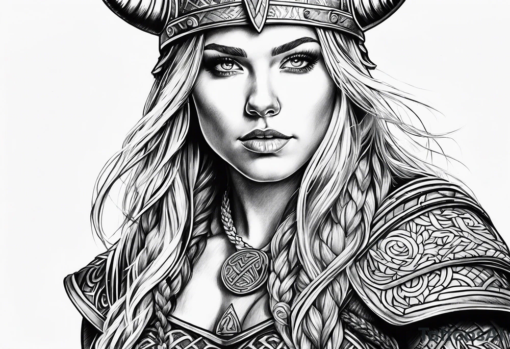 Female viking tattoo idea