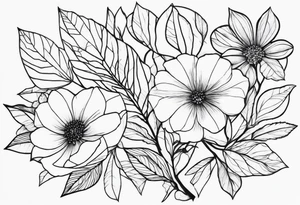 Facet joints, branches, flowers tattoo idea