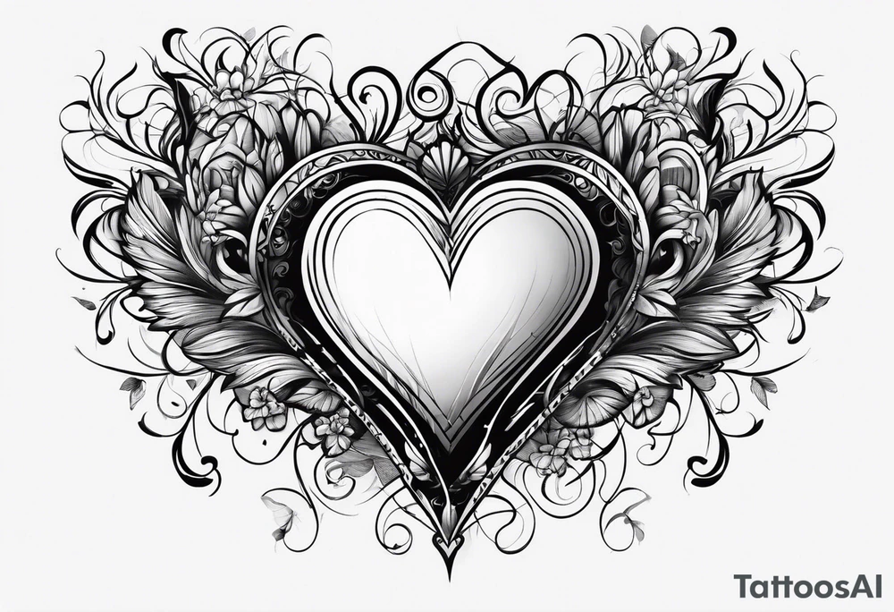simple broken heart tattoo idea