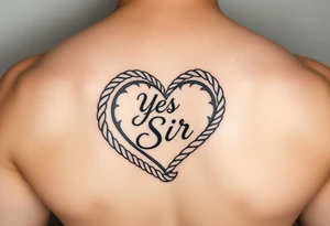 Yes, Sir in rope shaped heart tattoo idea