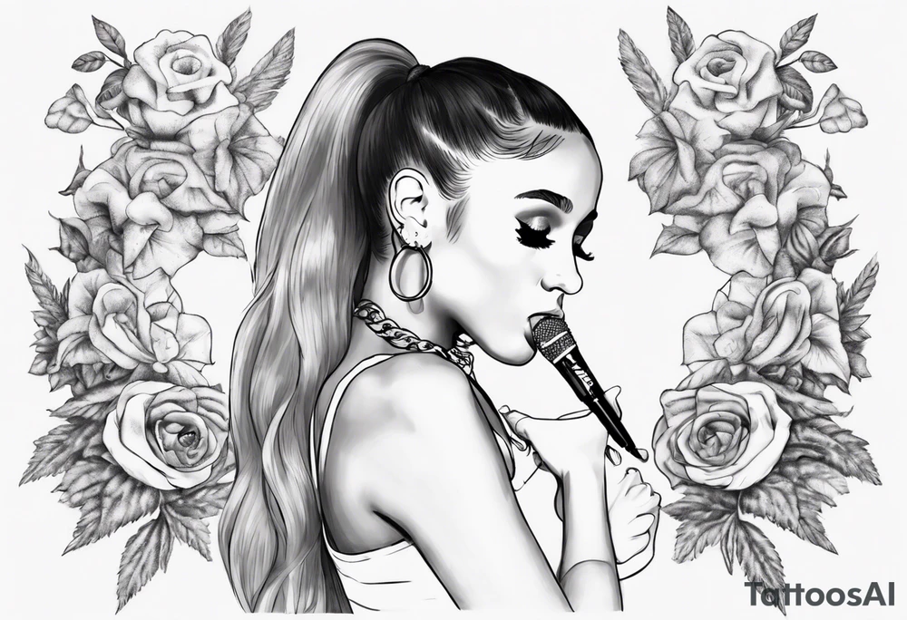Ariana grande doing a French inhale tattoo idea