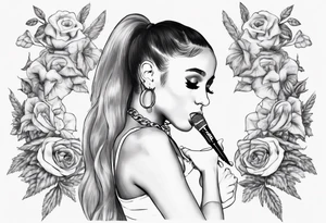 Ariana grande doing a French inhale tattoo idea