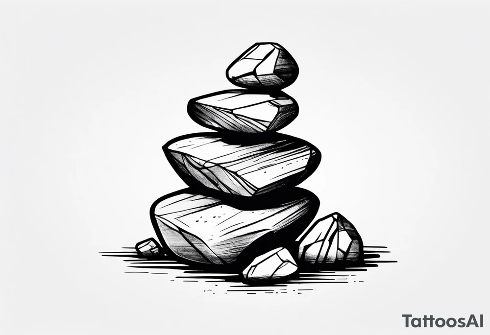 Rocks stacked on top of each other tattoo idea