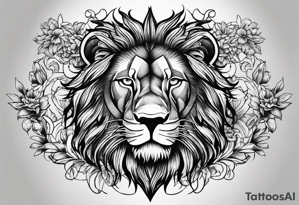 Rage against the dying of the light with lion tattoo idea