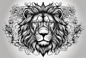 Rage against the dying of the light with lion tattoo idea