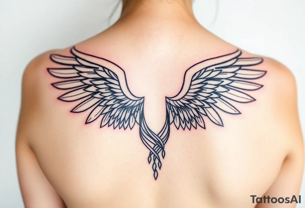 lisa outline with wings tattoo idea