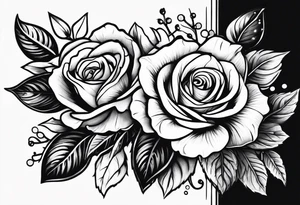 Rose + narcissus flower + holly flower tattoo idea