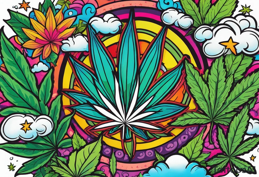 Marijuana and Psychedelic inspired tattoo tattoo idea