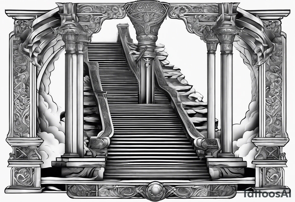 Valhalla sword stairs tattoo idea