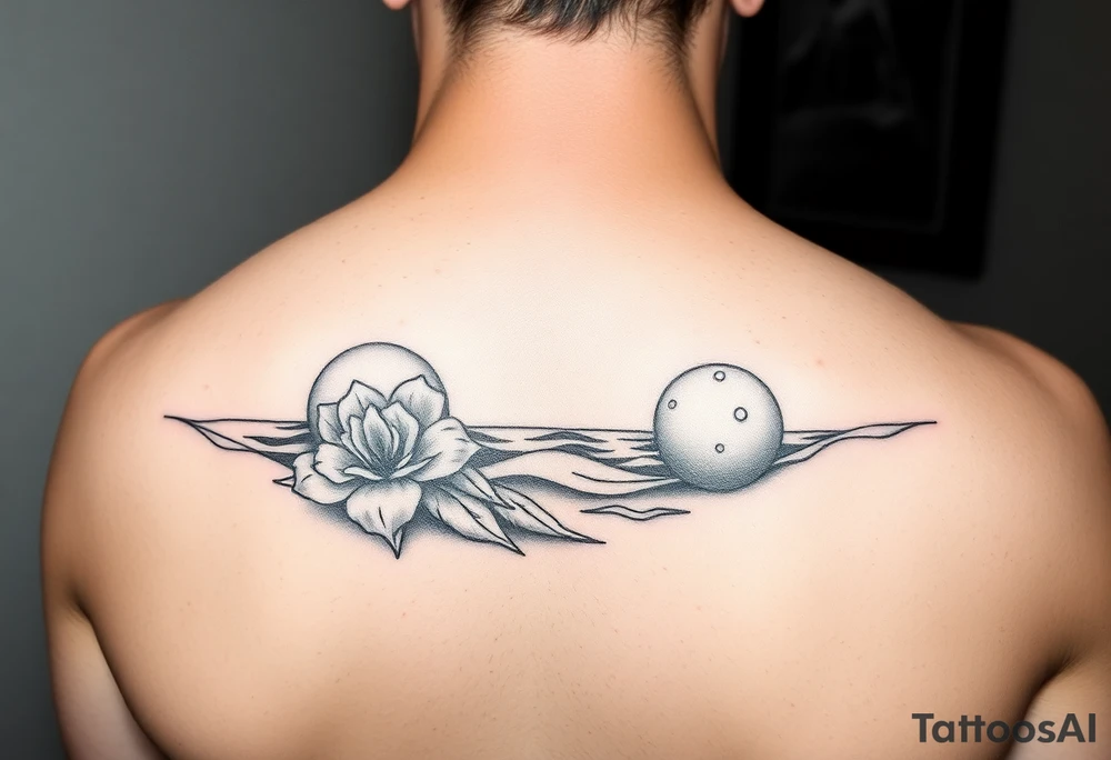 A beach/ocean theme for my wife and child. tattoo idea