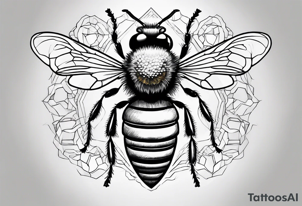 Honeybee sketch artistic abstract tattoo idea