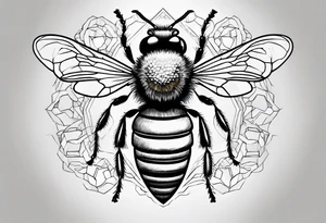 Honeybee sketch artistic abstract tattoo idea
