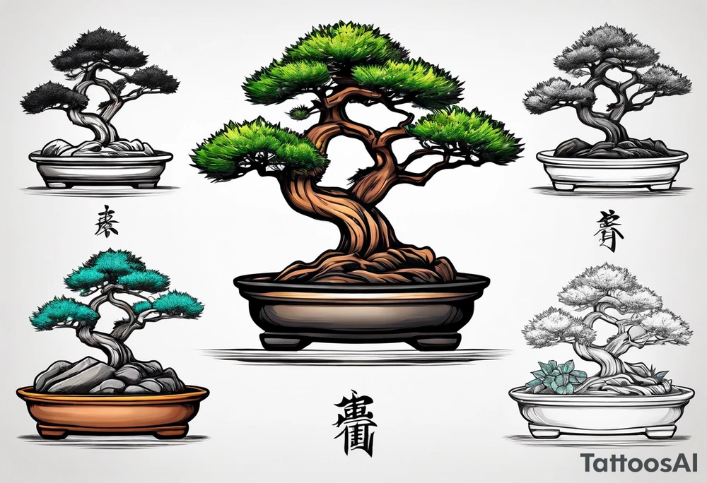 bonsai tree small tattoo idea