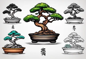 bonsai tree small tattoo idea