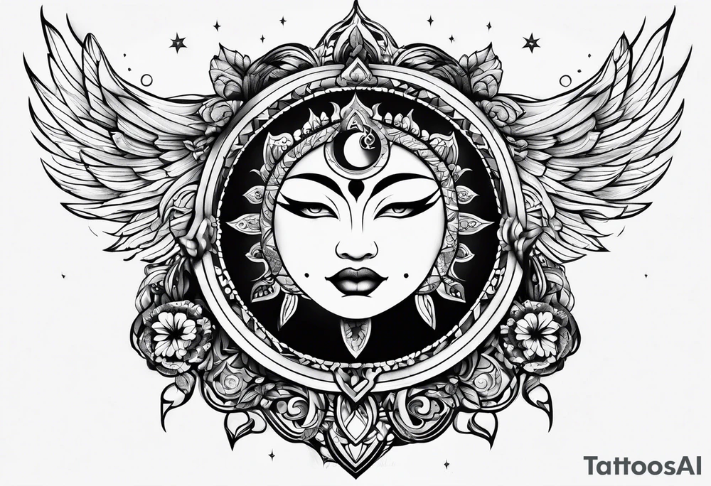 sacred moon tattoo idea