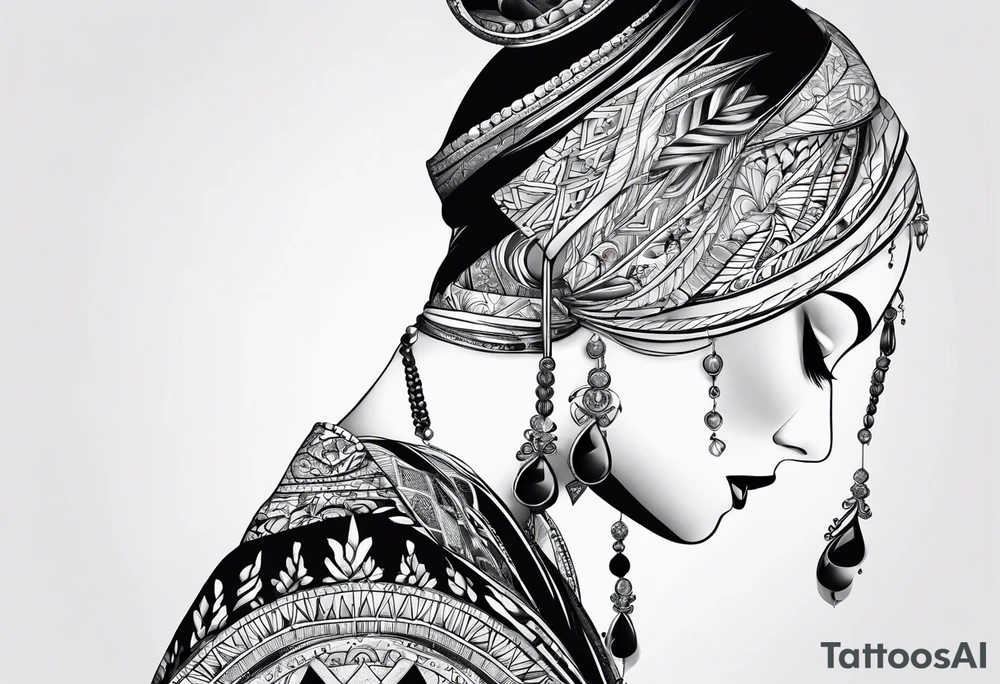 lobe black tattoo idea