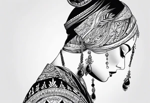 lobe black tattoo idea