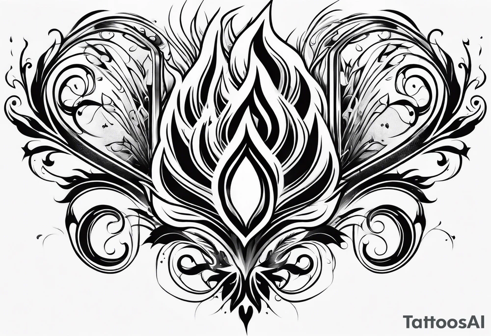 Torch and flames tattoo idea