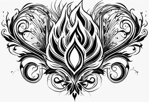 Torch and flames tattoo idea