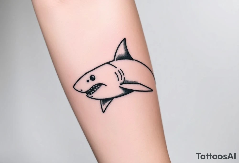 powerful  small great white shark moving forward tattoo tattoo idea