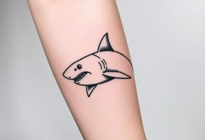 powerful  small great white shark moving forward tattoo tattoo idea